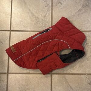 ThinkPet Warm Reversible Dog Coat Thick Winter Dog Jacket RED/BLACK Size: XL